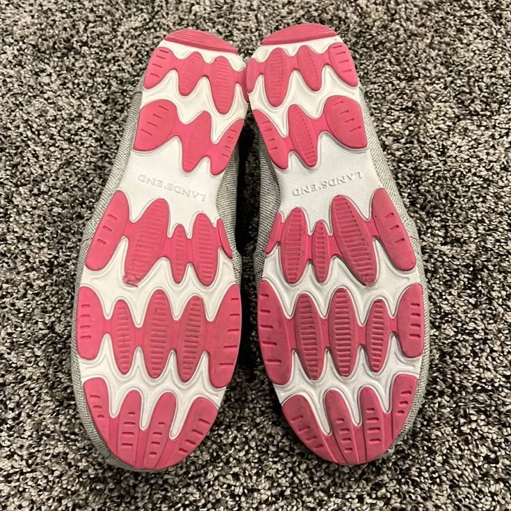 🌸 Lands' End Recycled Espadrilles | Gray Pink White | Like New! 🌿